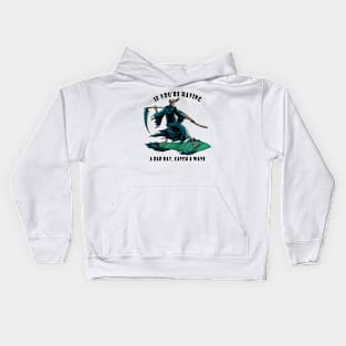 Catch a wave for halloween day Kids Hoodie